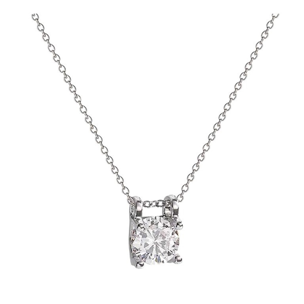 New S925 Sterling Silver Womans 1ct Moissanite Minimalist Necklace (Stamped)